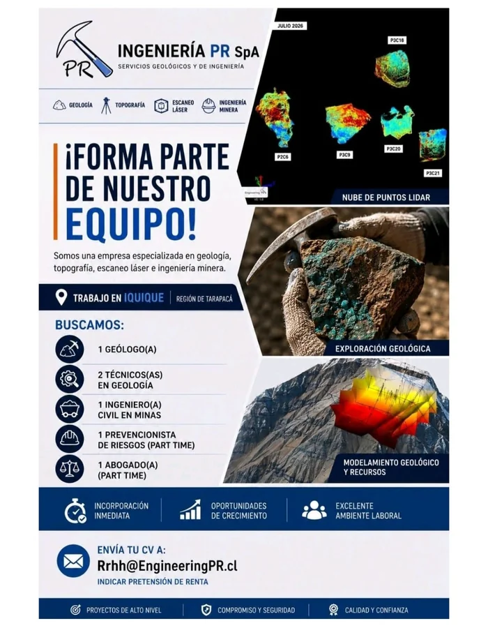 Búsqueda de profesionales en geología e ingeniería minera - imagen 1