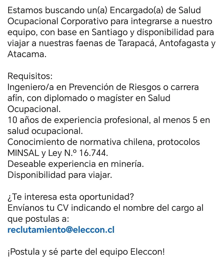 Encargado de Salud Ocupacional Corporativo - imagen 1