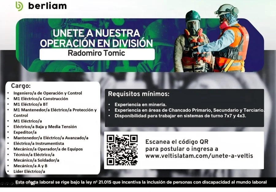 Cargos Eléctricos, Mecánicos y Operacionales - imagen 1
