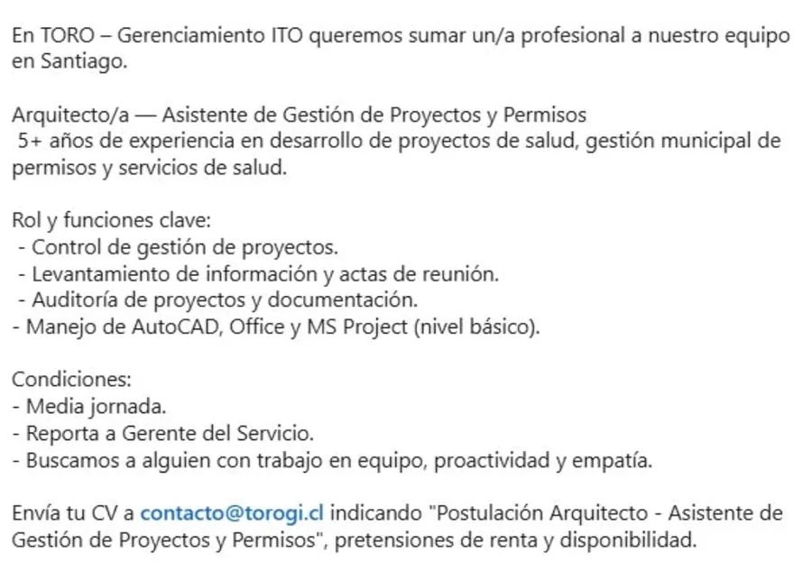 Arquitecto/a - Asistente de Gestión de Proyectos y Permisos - imagen 1