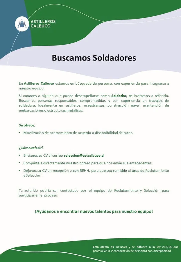 Soldadores para Astilleros Calbuco - imagen 1