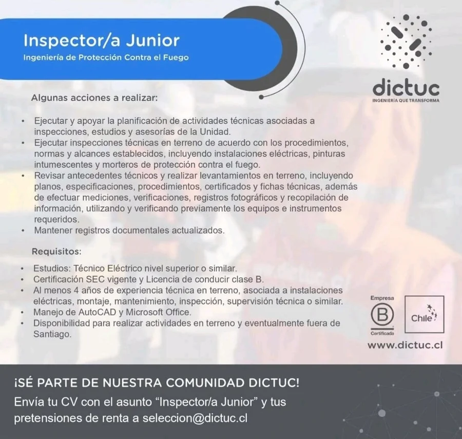 Inspector/a Junior de Protección Contra el Fuego - imagen 1