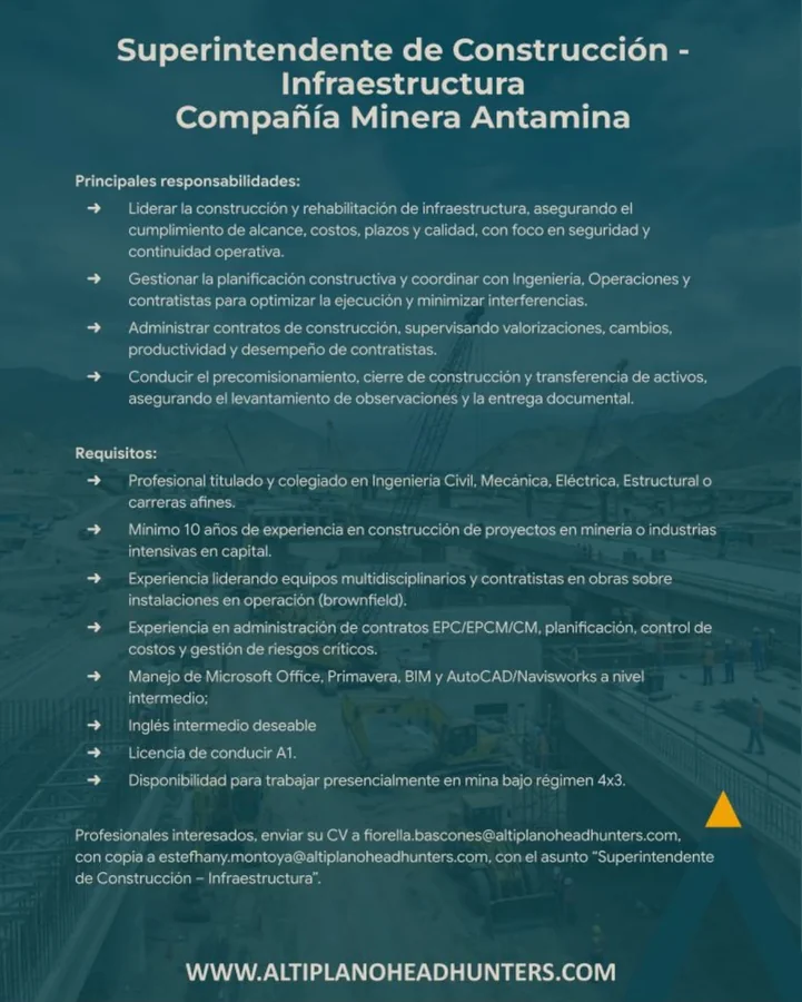Superintendente de Construcción - Infraestructura - imagen 1