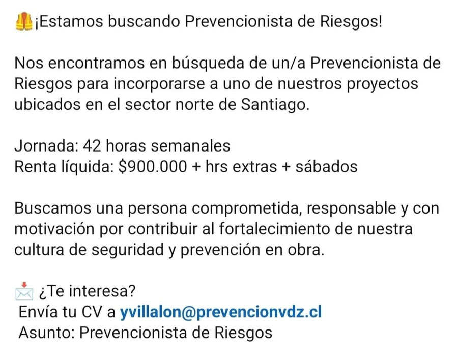 Prevencionista de Riesgos - imagen 1