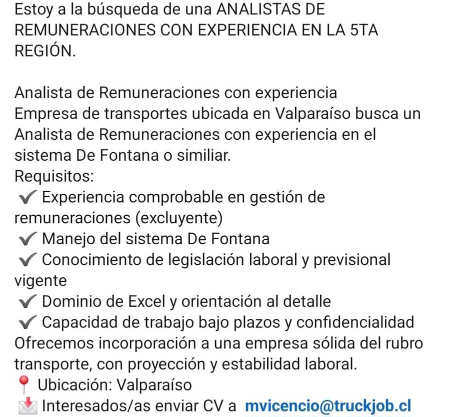 Analista de Remuneraciones con experiencia - imagen 1