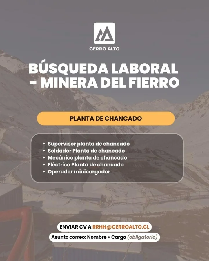Búsqueda Laboral para Planta de Chancado - imagen 1