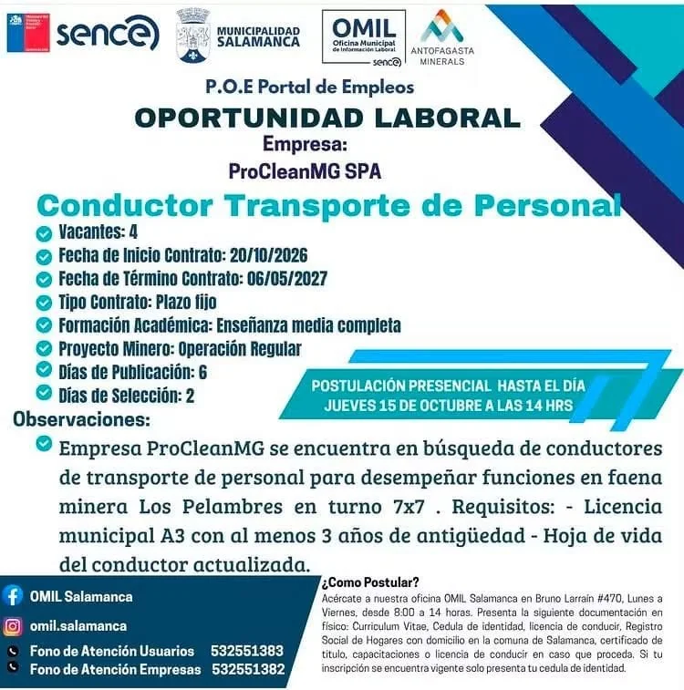 Conductor Transporte de Personal - imagen 1