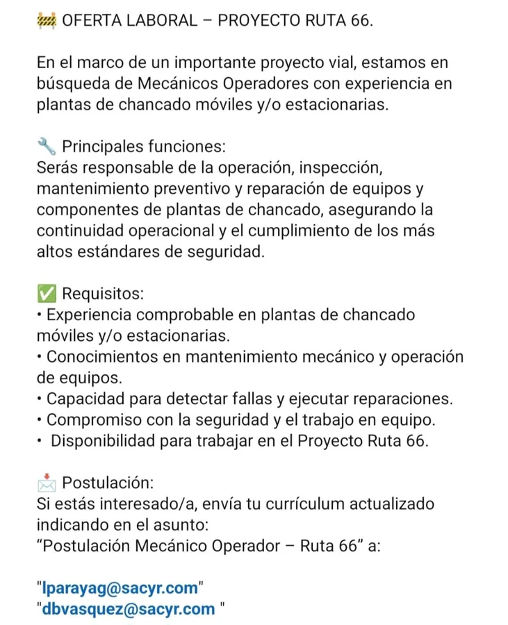 Mecánico Operador - imagen 1
