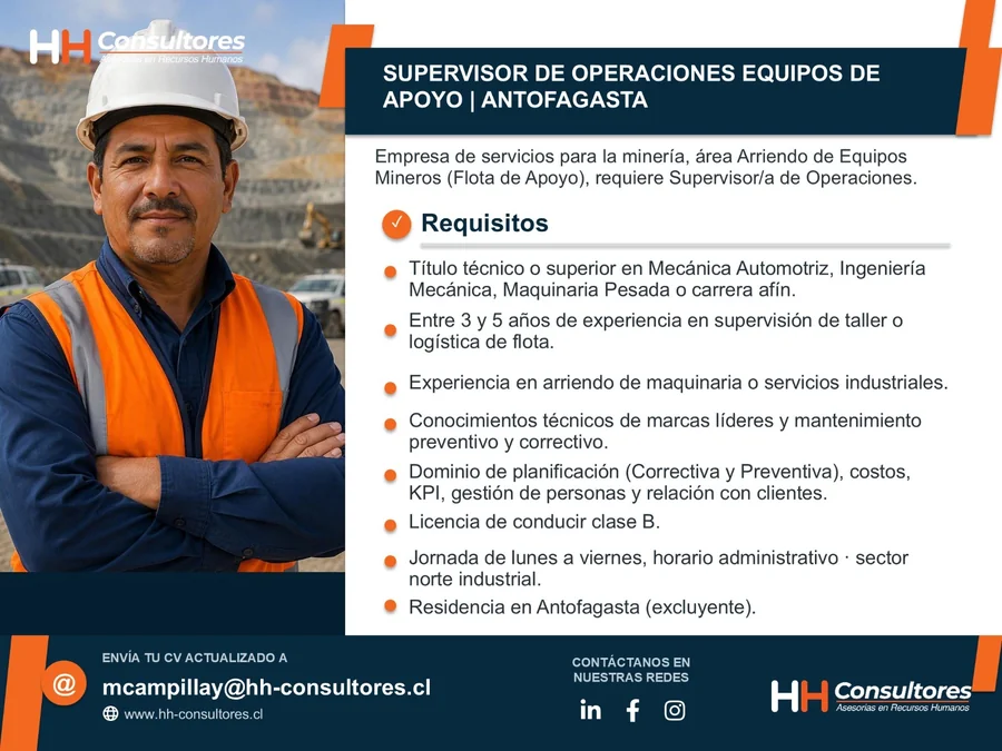 Supervisor de Operaciones Equipos de Apoyo - imagen 1