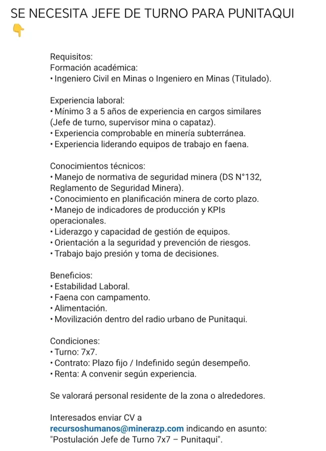 Jefe de Turno - imagen 1