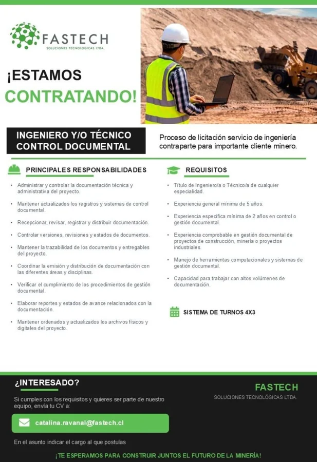 Ingeniero y/o Técnico Control Documental - imagen 1