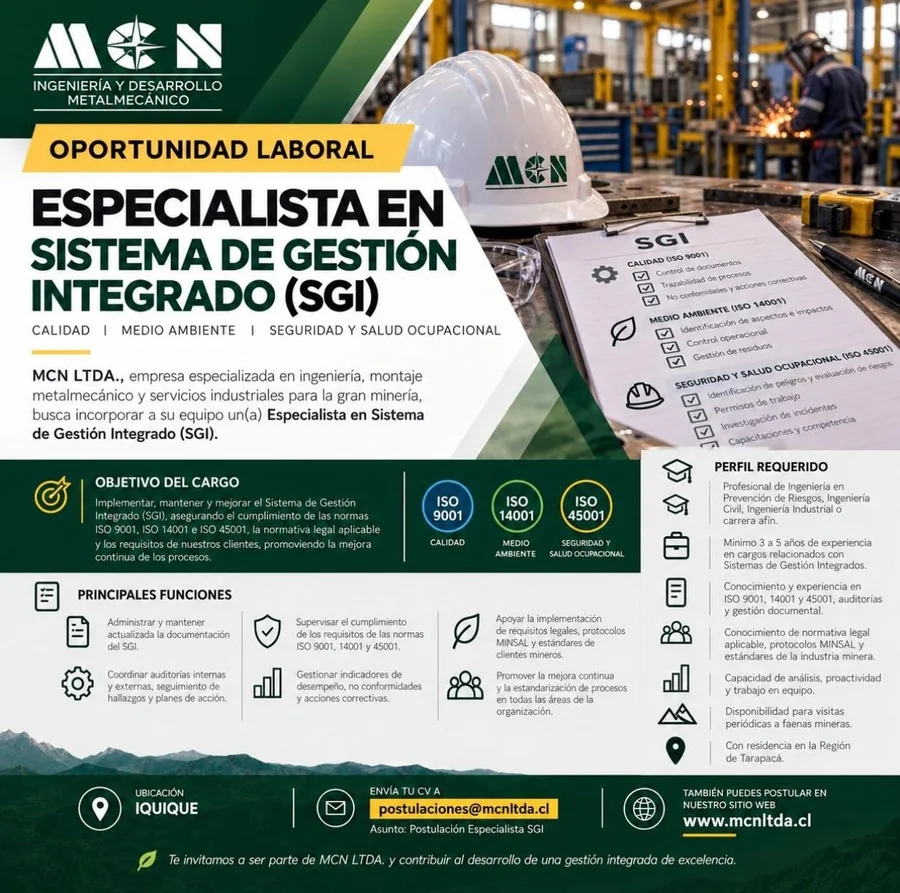 Especialista en Sistema de Gestión Integrado (SGI) - imagen 1