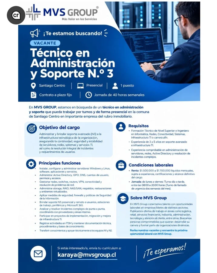 Técnico en Administración y Soporte N3 - imagen 1