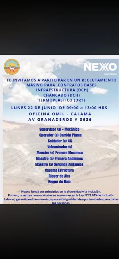 Reclutamiento masivo para contratos de infraestructura - imagen 1