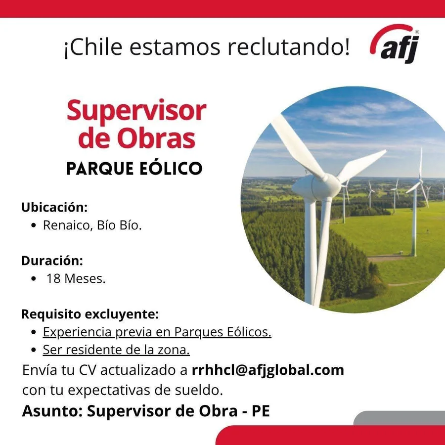 Supervisor de Obras - Parque Eólico - imagen 1