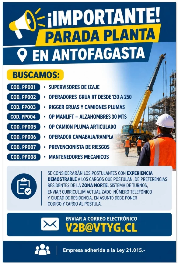 Múltiples Cargos para Parada de Planta - imagen 1