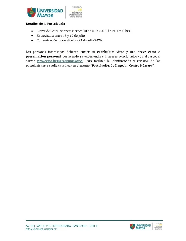Geólogo/a para Centro Hémera - imagen 1