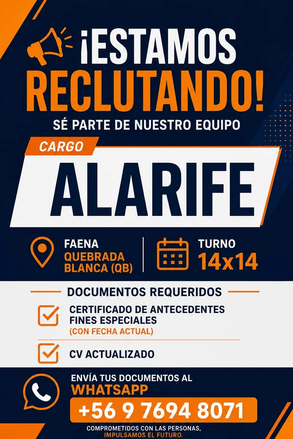 Alarife para Faena Quebrada Blanca - imagen 1