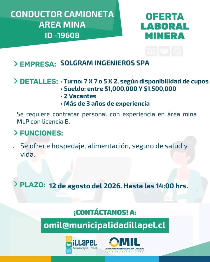 Conductor de Camioneta Área Mina - imagen 1