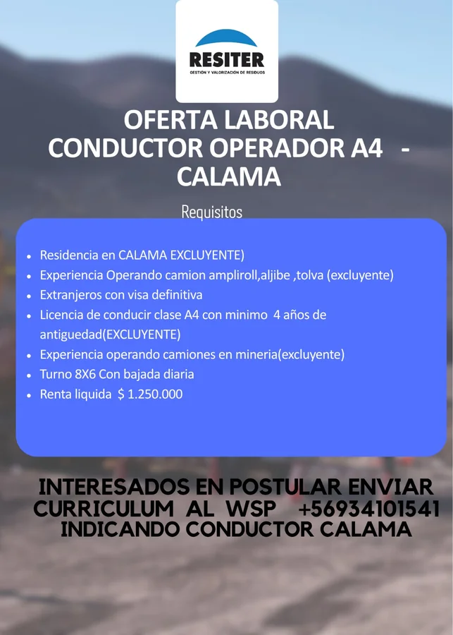 Conductor Operador A4 - imagen 1