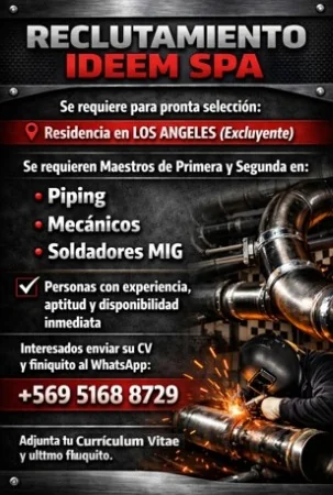 Maestros Piping, Mecánicos y Soldadores MIG - imagen 1
