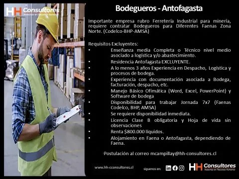 Bodegueros para faenas mineras - imagen 1