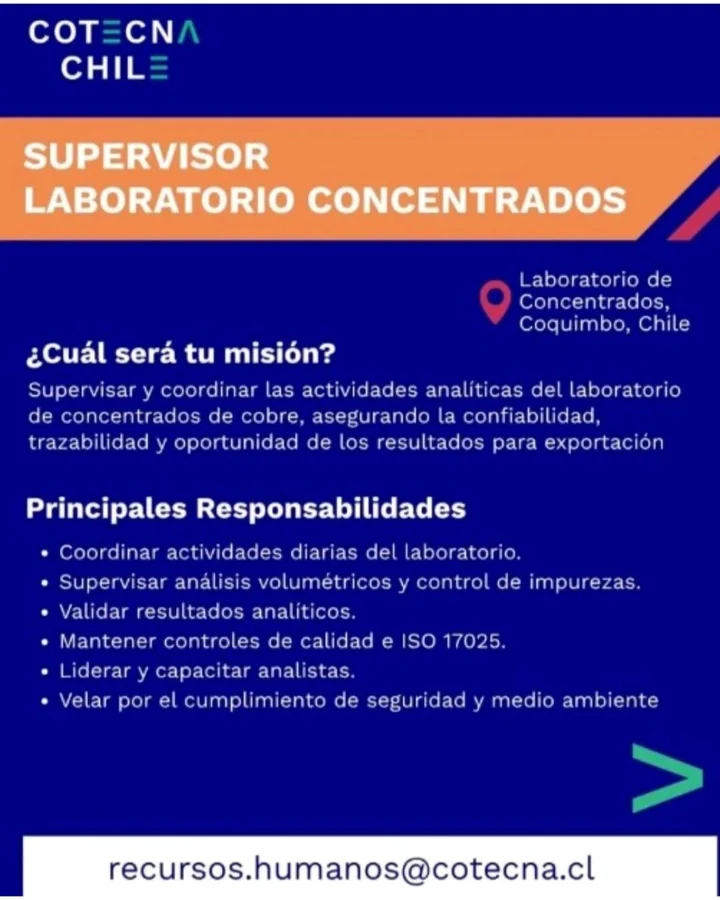 Supervisor de Laboratorio de Concentrados - imagen 1