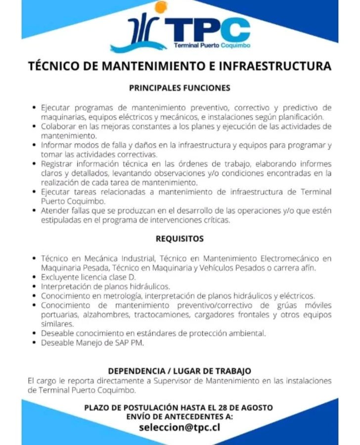 Técnico de Mantenimiento e Infraestructura - imagen 1