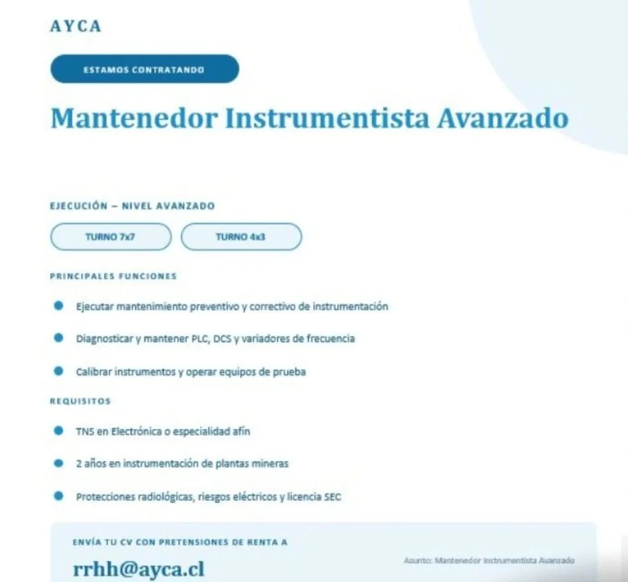 Mantenedor Instrumentista Avanzado - imagen 1