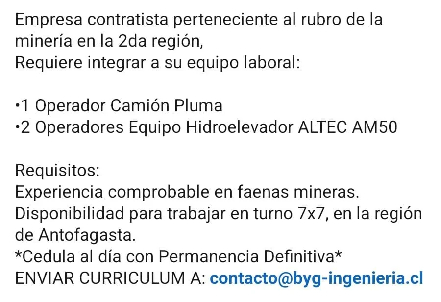 Operadores de Camión Pluma y Equipo Hidroelevador - imagen 1