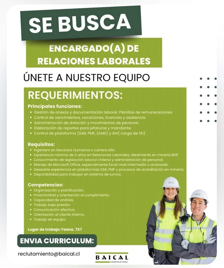 Encargado de Relaciones Laborales - imagen 1