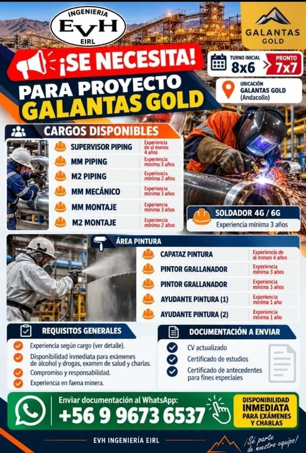 Cargos en ingeniería y montaje minero - imagen 1