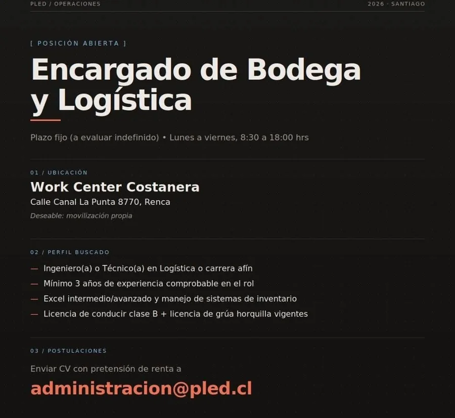 Encargado de Bodega y Logística - imagen 1