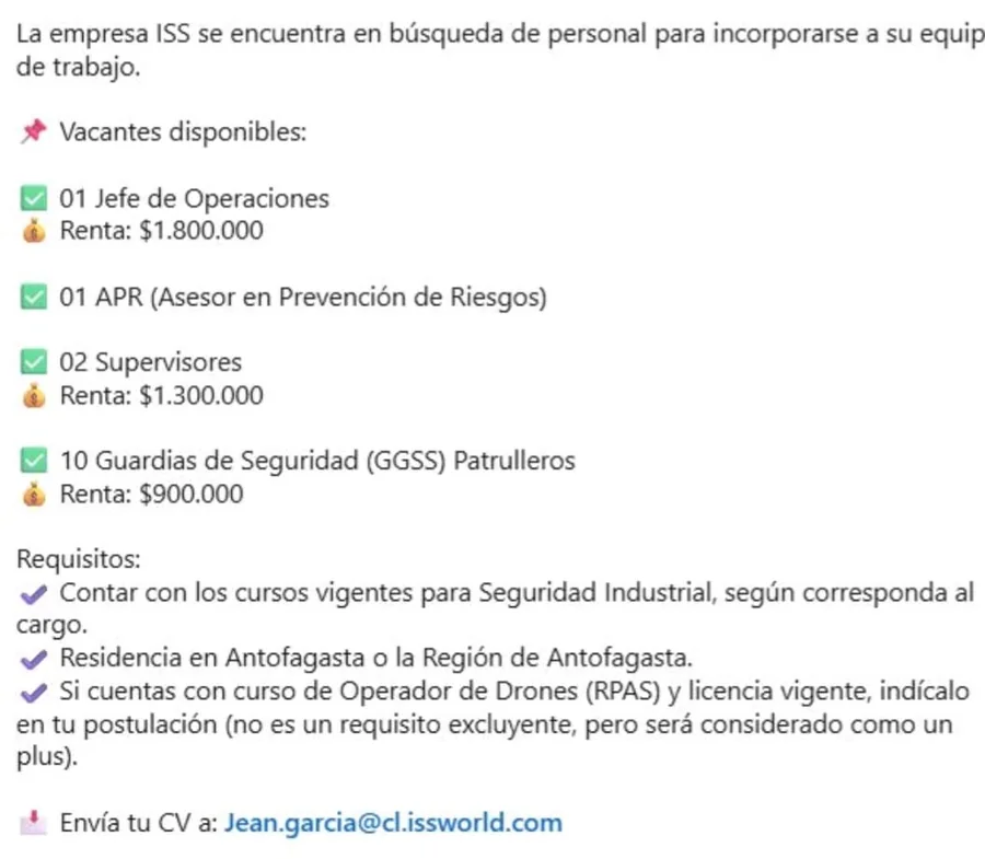 Jefe de Operaciones, APR, Supervisores y Guardias - imagen 1