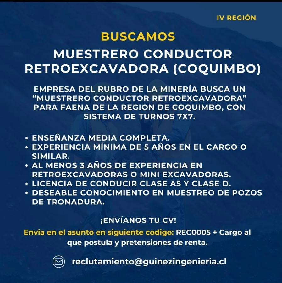 Muestrero Conductor Retroexcavadora - imagen 1