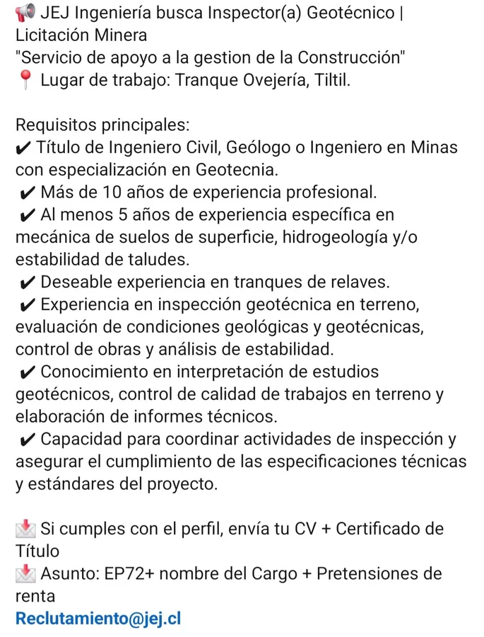 Inspector(a) Geotécnico - imagen 1