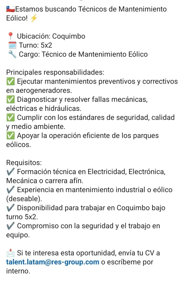 Técnico de Mantenimiento Eólico - imagen 1