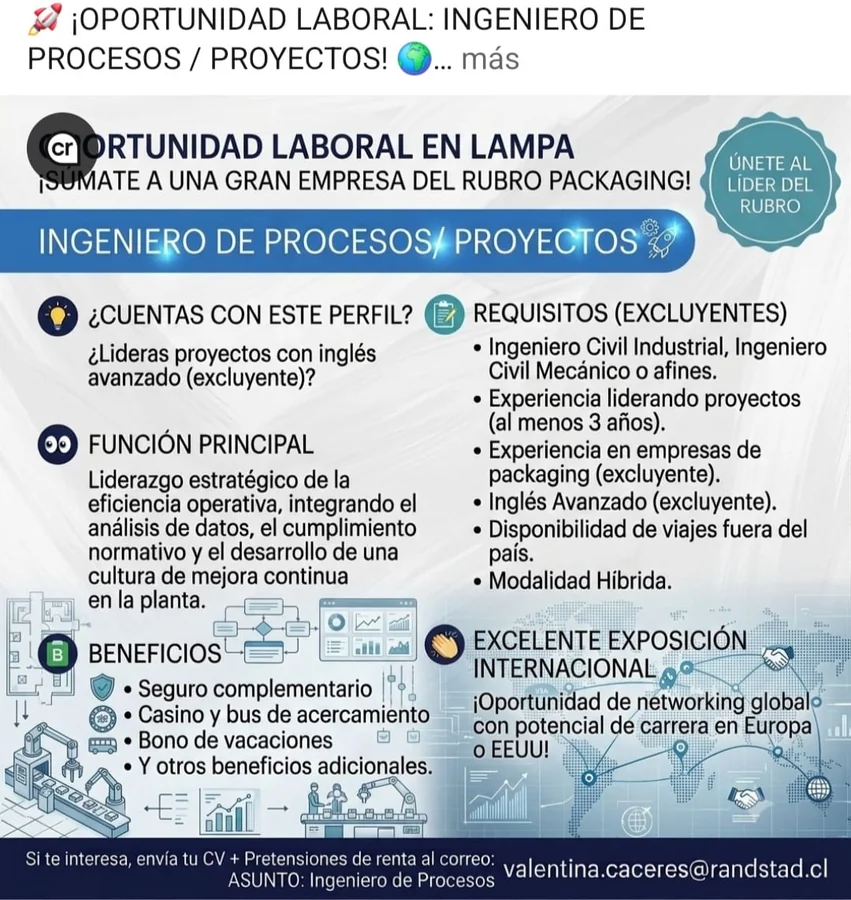 Ingeniero de Procesos/Proyectos - Packaging - imagen 1