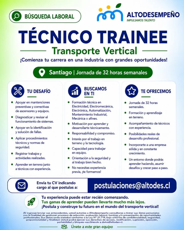 Técnico Trainee en Transporte Vertical - imagen 1