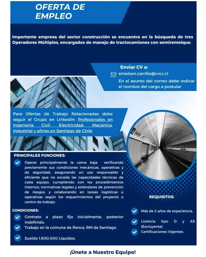 Operador Múltiple de Tractocamión - imagen 1