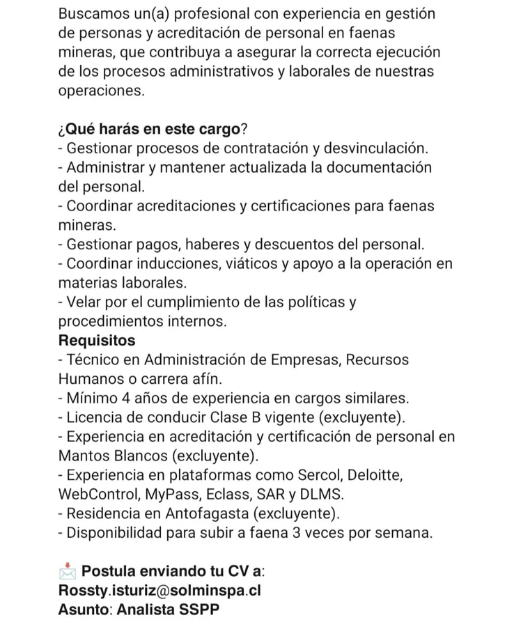 Analista de Acreditación de Personal - imagen 1