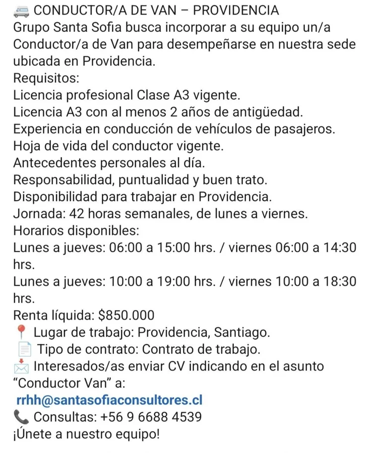 Conductor/a de Van - imagen 1