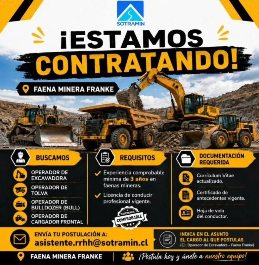 Operadores de Maquinaria Pesada - Faena Minera - imagen 1