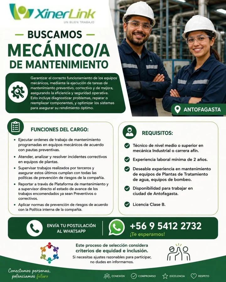 Mecánico/a de Mantenimiento - imagen 1