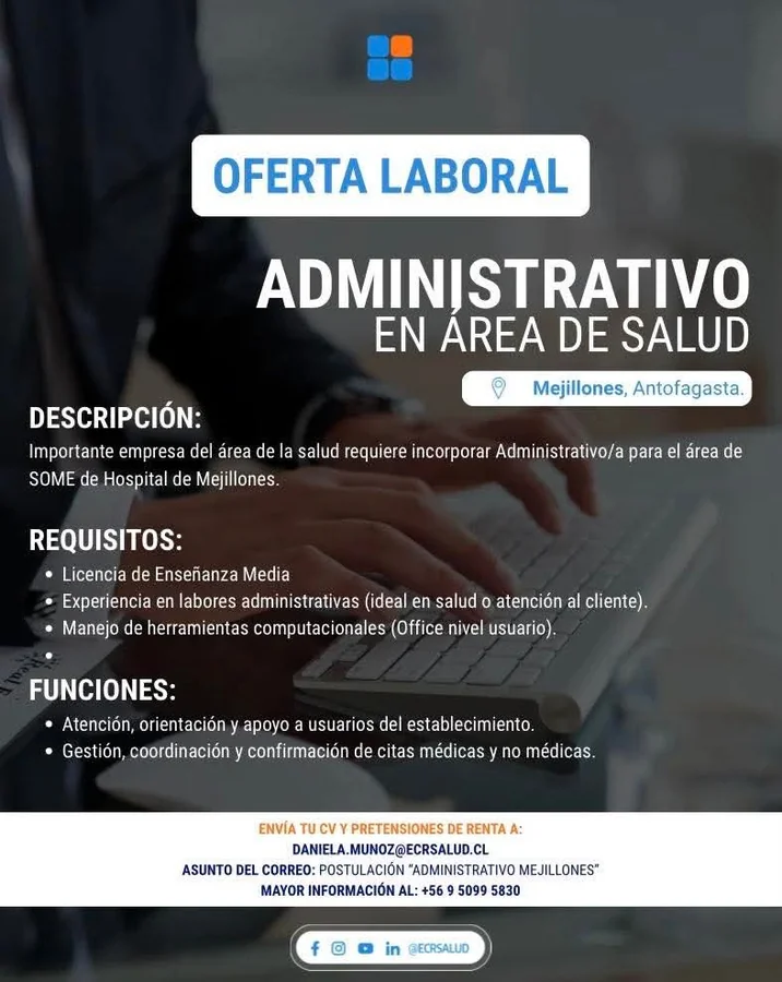 Administrativo/a Salud Mejillones - imagen 1