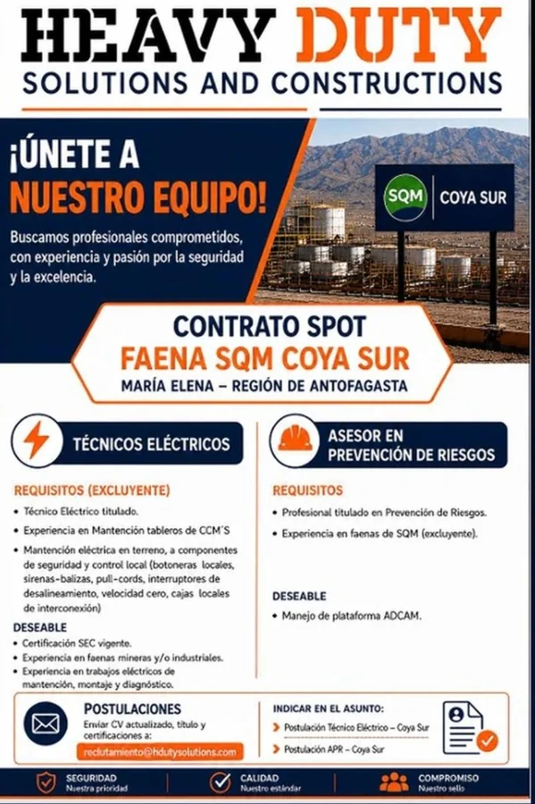 Técnicos Eléctricos y Asesor en Prevención de Riesgos - imagen 1