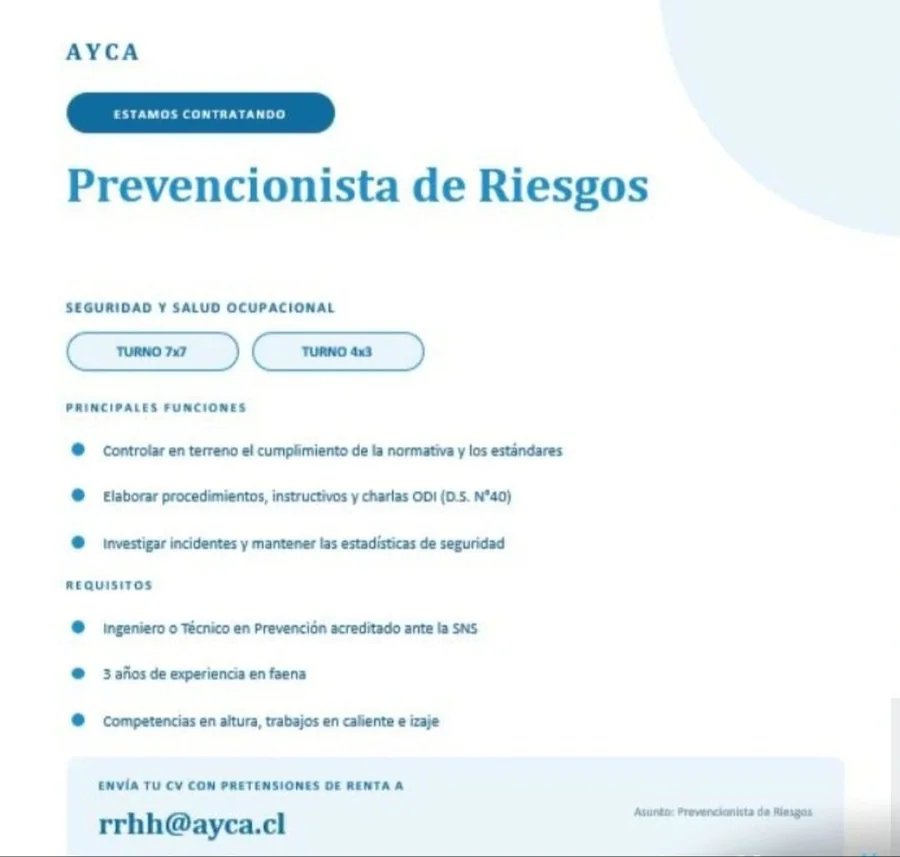 Prevencionista de Riesgos - imagen 1