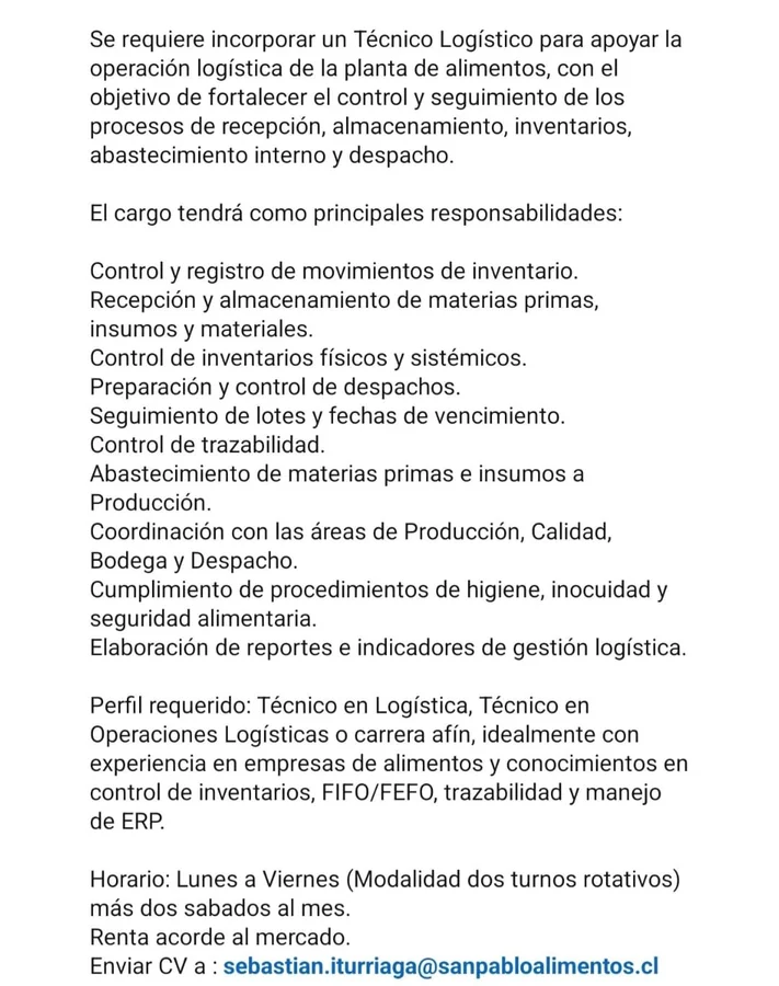 Técnico Logístico - imagen 1