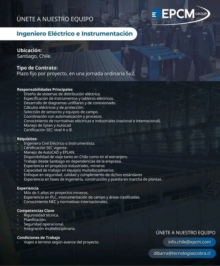 Ingeniero Eléctrico e Instrumentación - imagen 1