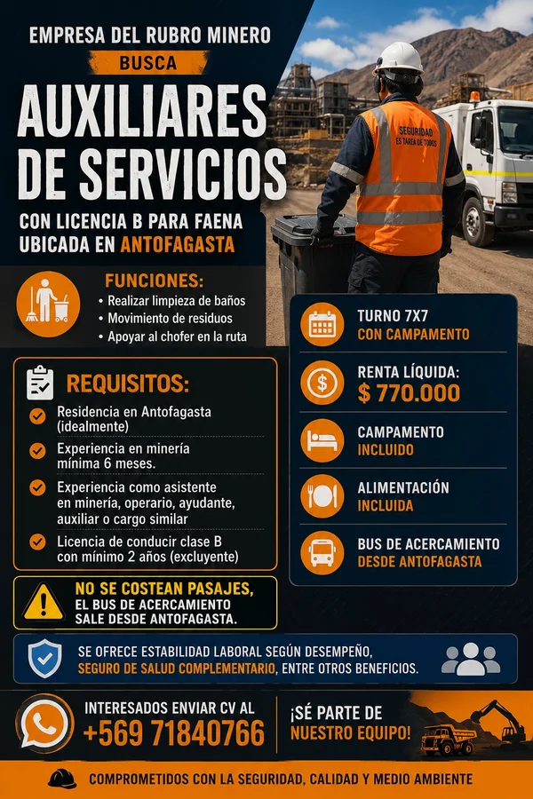 Auxiliar de Servicios con Licencia B - imagen 1